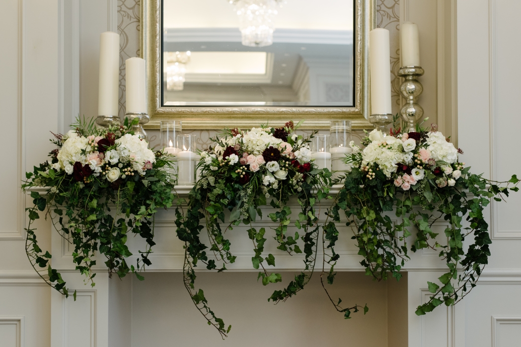 Fireplace Mantel for ceremony site, Mango Studios}