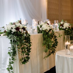 Headtable flowers, re-purposed from ceremony