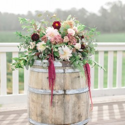 Tamara Lockwood, rustic autumn wine barrel ceremony designs at Vineland Estates Winery