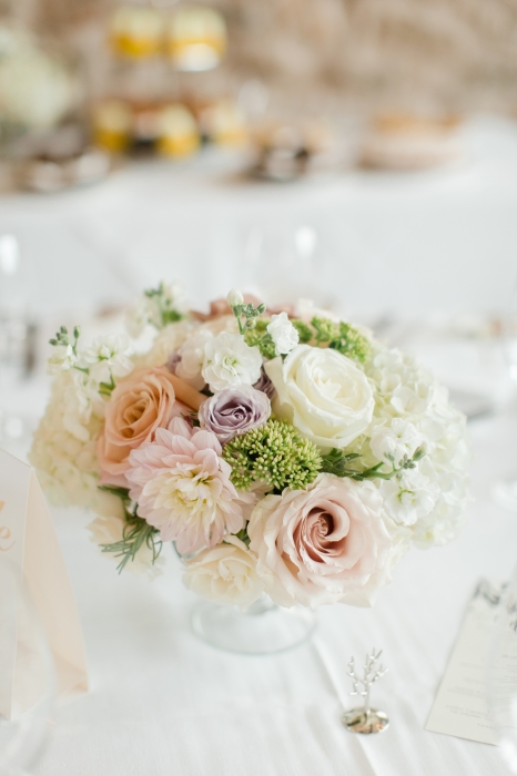 Katie Nicole Photography, pretty blushes in a glass compote vase, Vineland Estates Winery