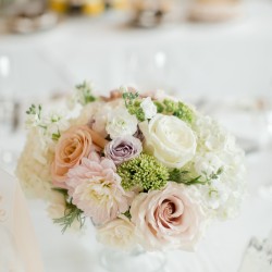 Katie Nicole Photography, pretty blushes in a glass compote vase, Vineland Estates Winery