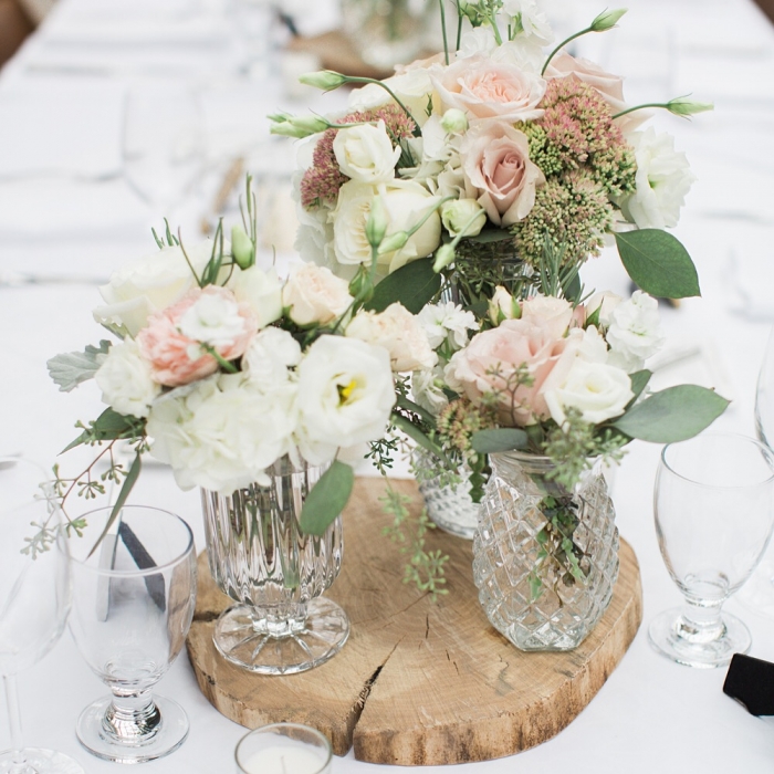 Karyn Louise Photography, vintage vases with ivory and blushes, at The Good Earth, Beamsville