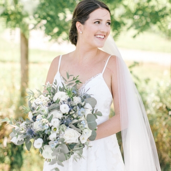 Mallory & Brody Garden inspired wedding with blues and greens in beautiful Brant County